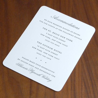 Sweet Devotion Accommodations Card